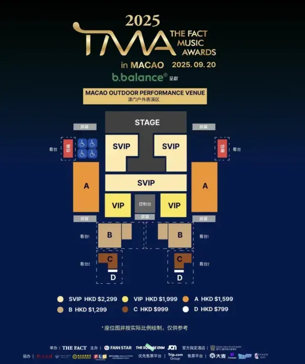 TMA 澳門 2025 座位圖